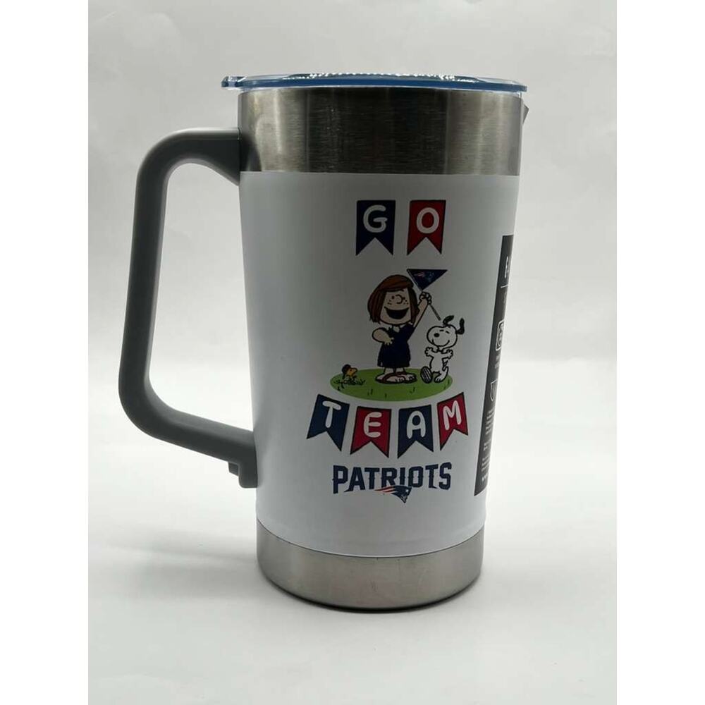 NEW 64oz Stainless Steel Insulated Pitcher New England Patriots Peanuts NFL